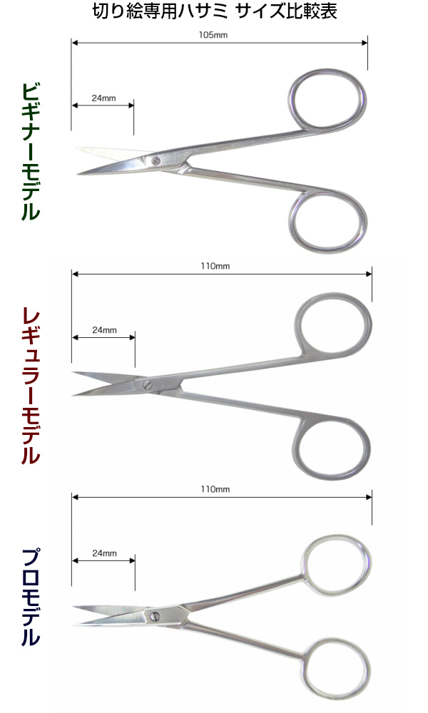 切り絵専用ハサミ 種類別 紙通販ダイゲン