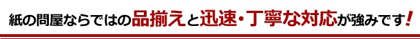 紙の問屋ならではの品揃えと迅速･丁寧な対応が強みです！